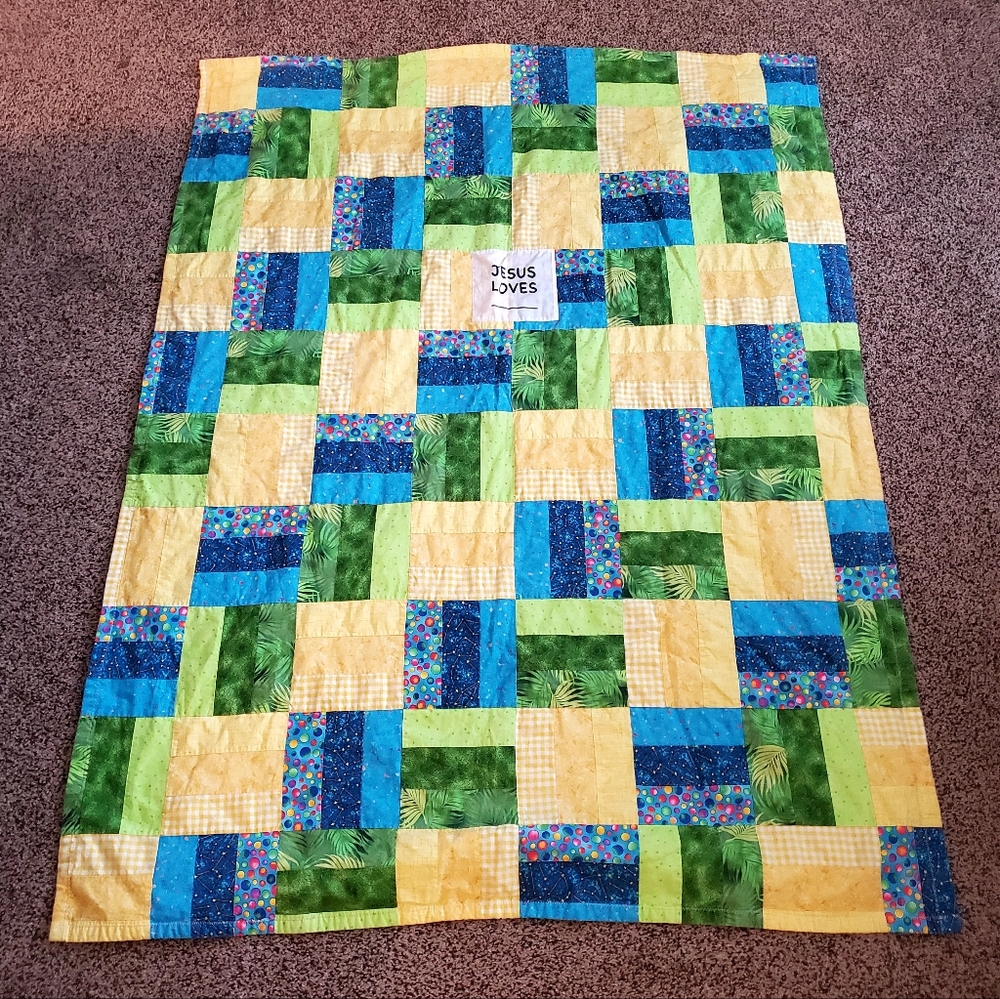 Handmade Jesus Loves Blanket Quilt